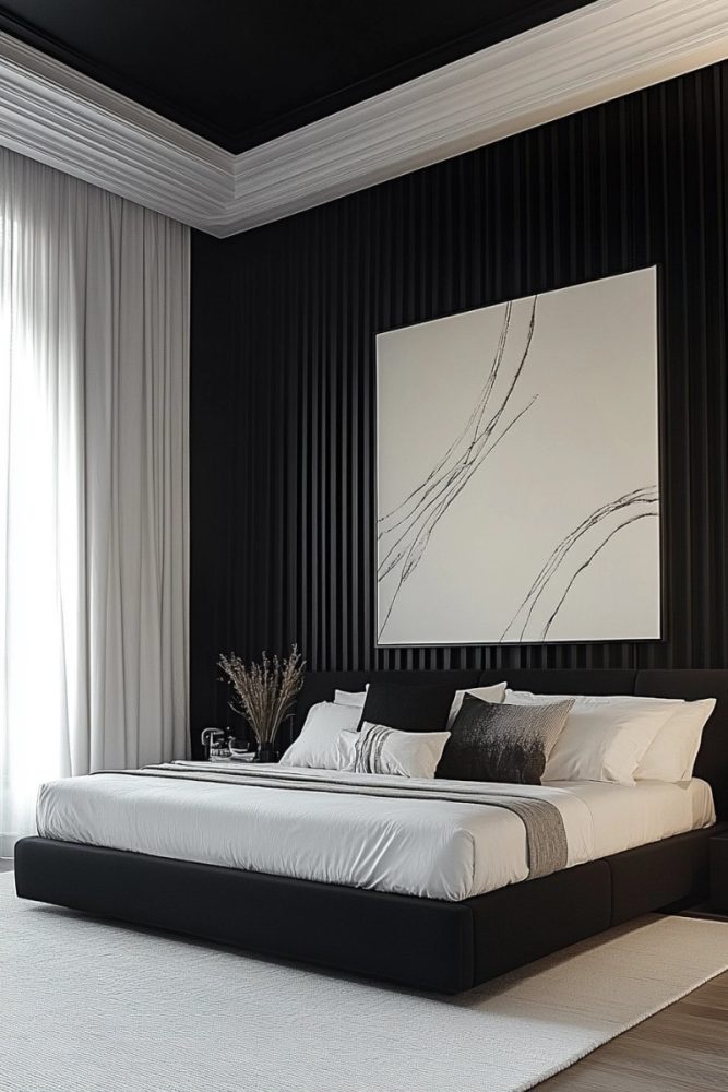 black and white bedroom ideas Monochrome Minimalism
