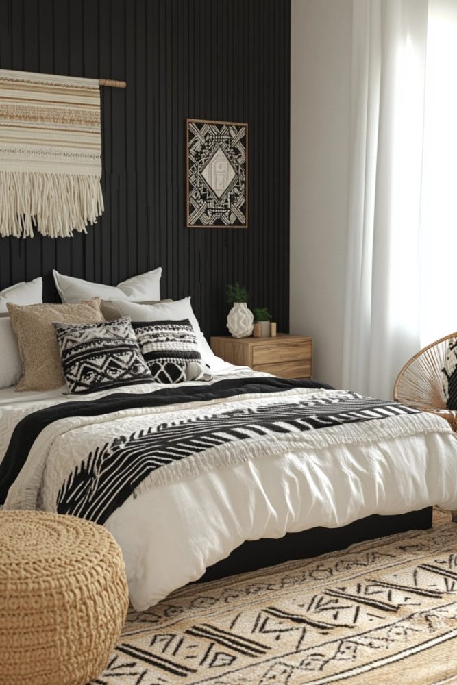 black and white bedroom ideas bohemian edge