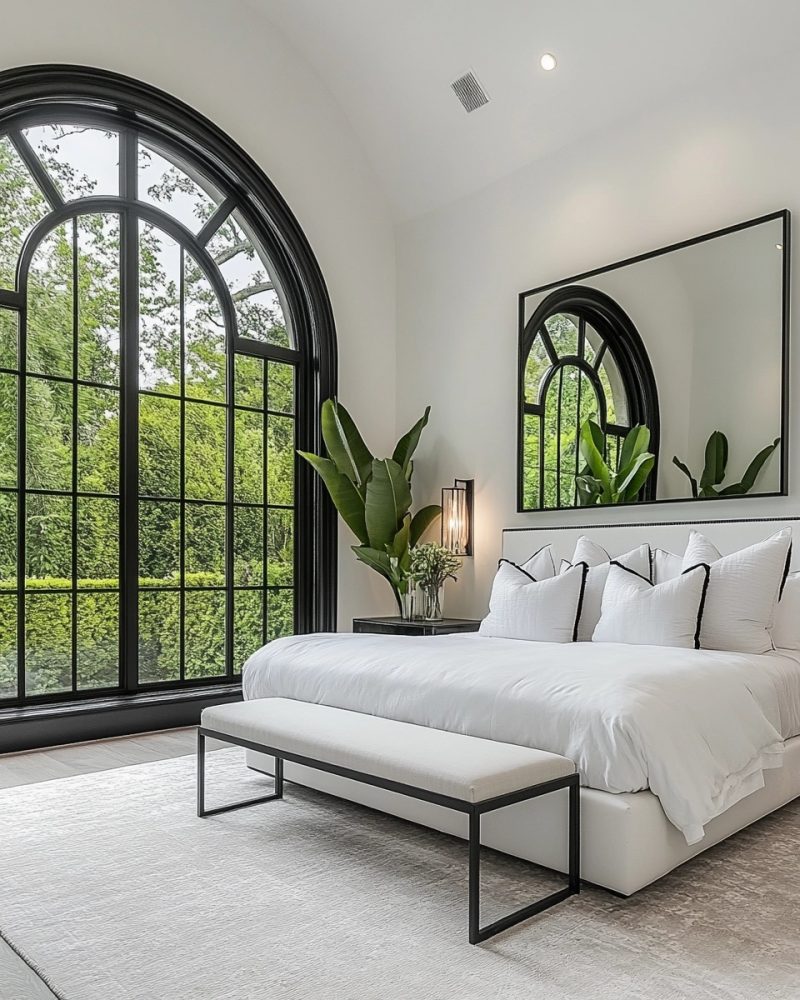 black and white bedroom ideas mirror