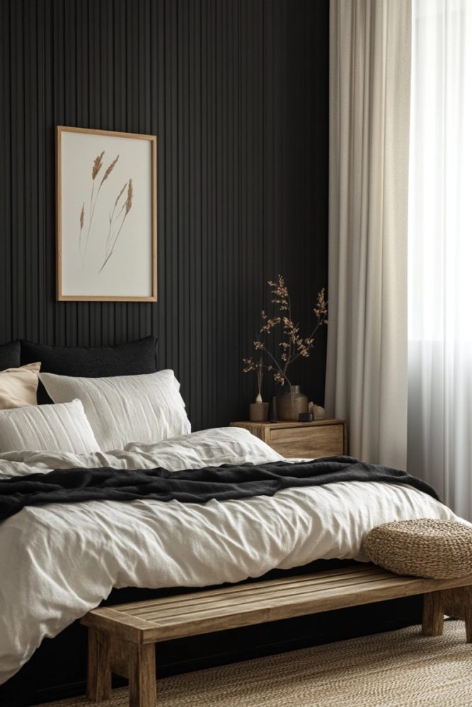 black and white bedroom ideas nature inspired touches