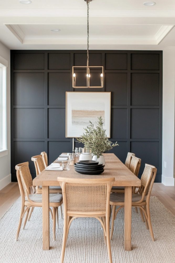 black board and batten ideas dining