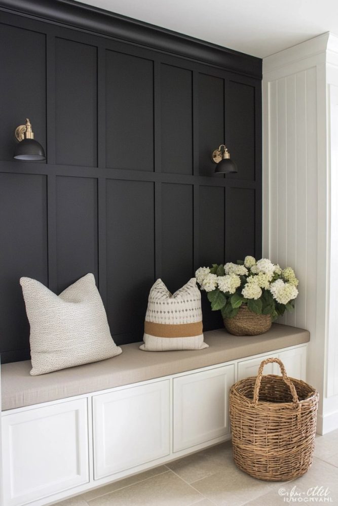 black board and batten ideas mudroom