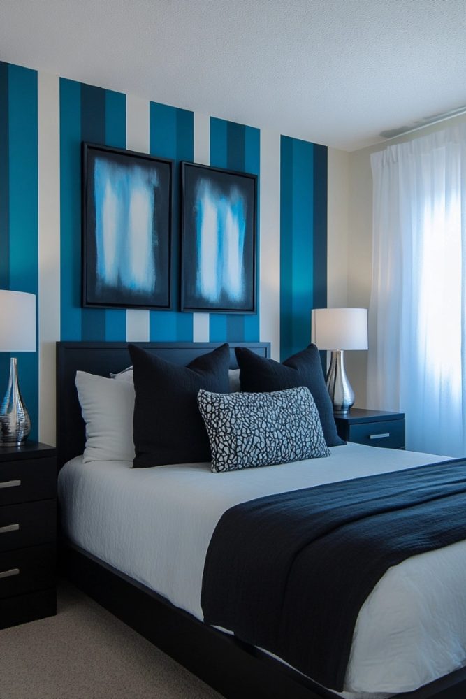 blue bedroom ideas Beachy Stripes