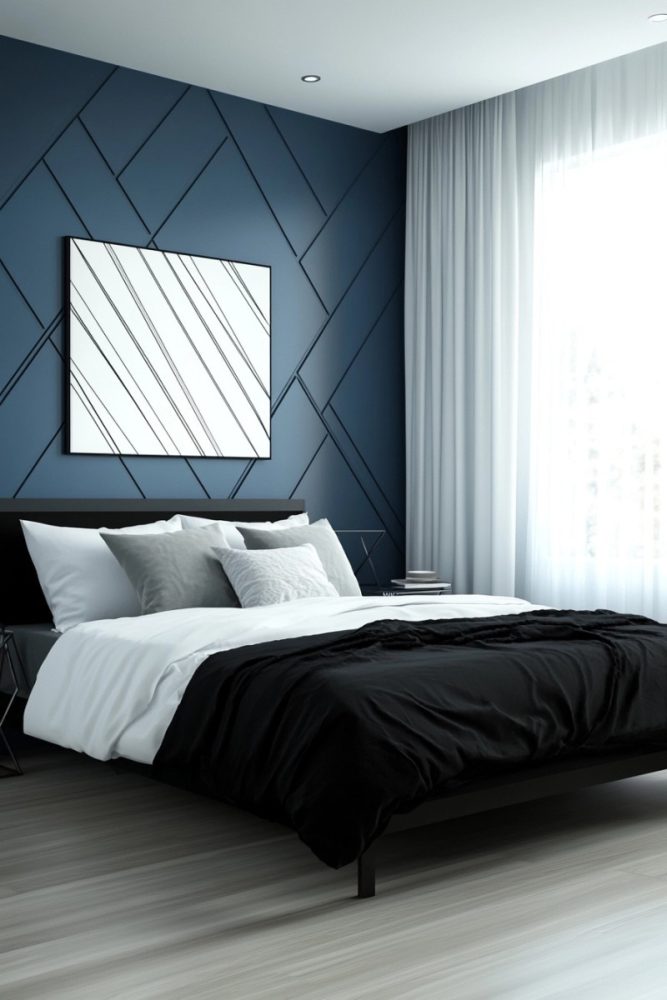 blue bedroom ideas Blue Geometry