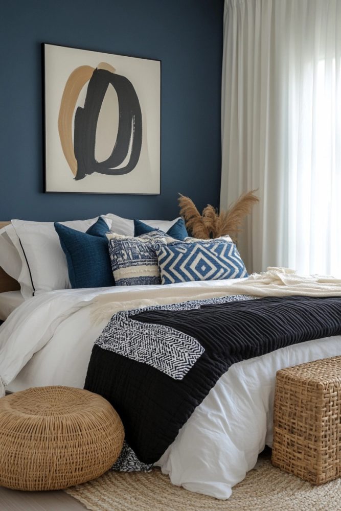 blue bedroom ideas Boho Inspired Layers