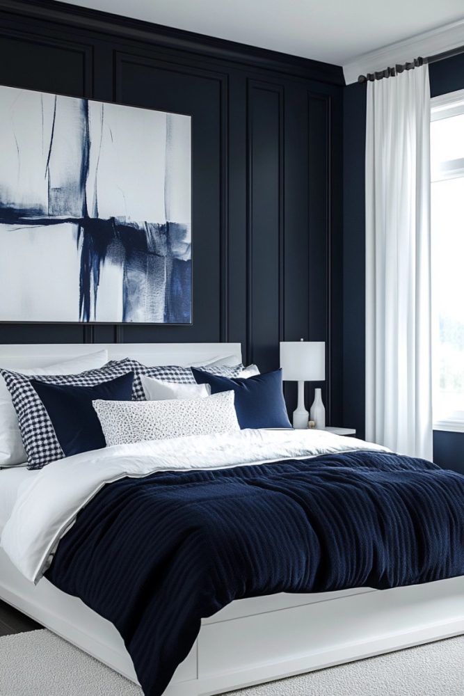 blue bedroom ideas Classic Navy and White