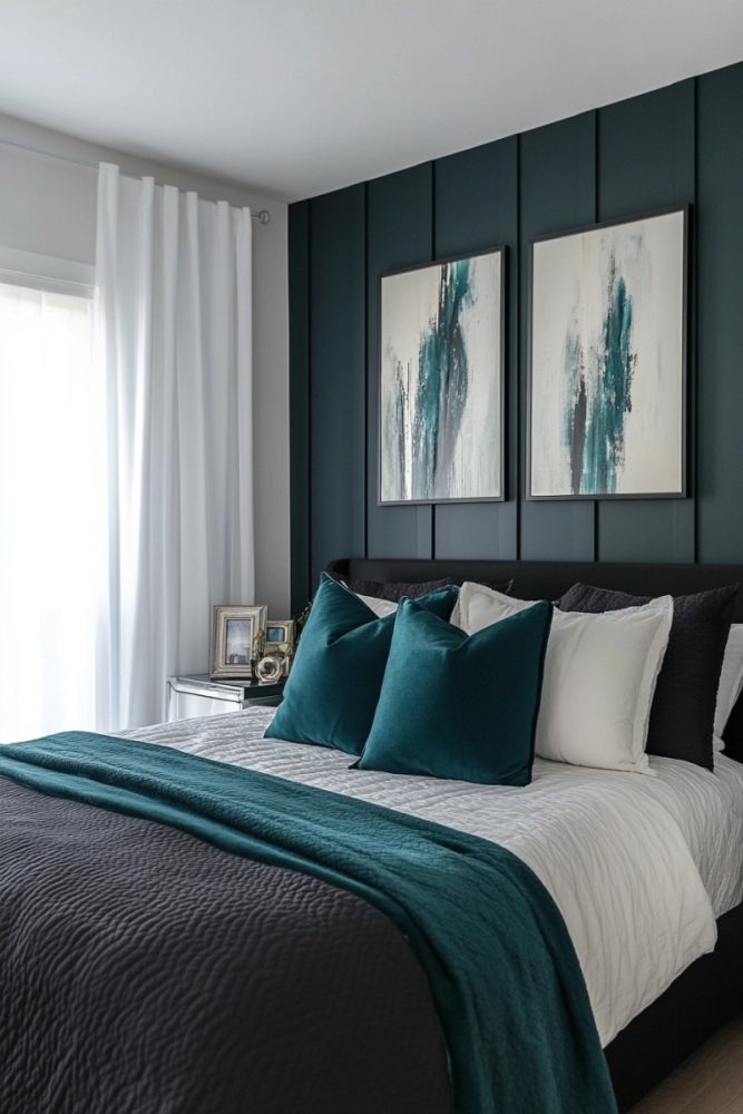 blue bedroom ideas Dark Teal Elegance