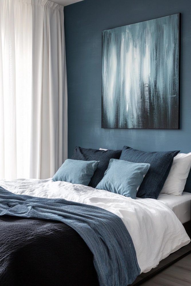 blue bedroom ideas Monochrome Layers