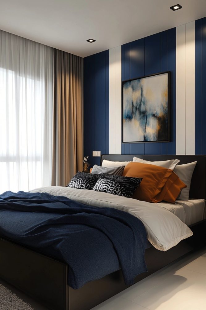 blue bedroom ideas Two Tone Paint