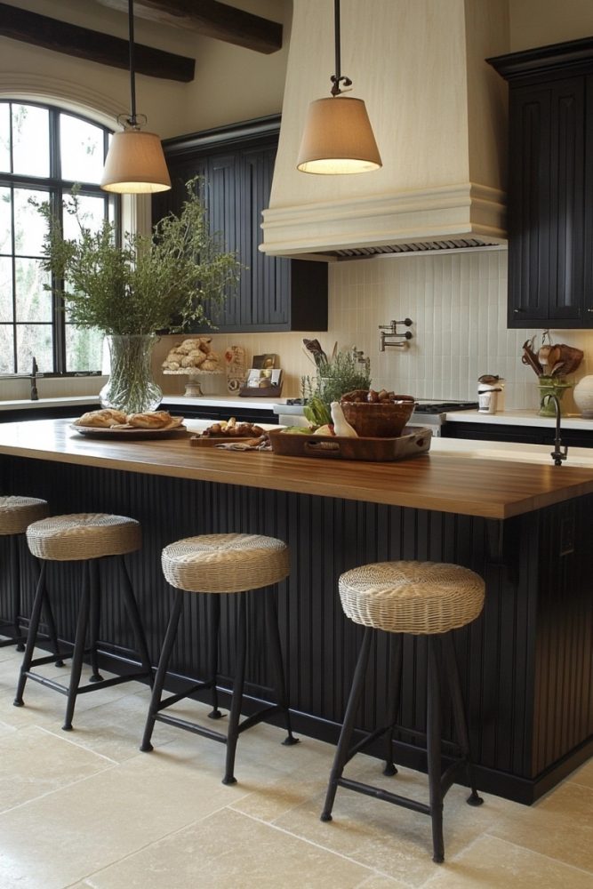 dark kitchen cabinet ideas black cabinets with beadboard panels