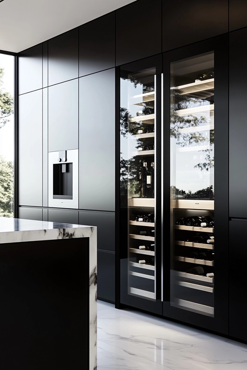 dark kitchen cabinet ideas flat panel