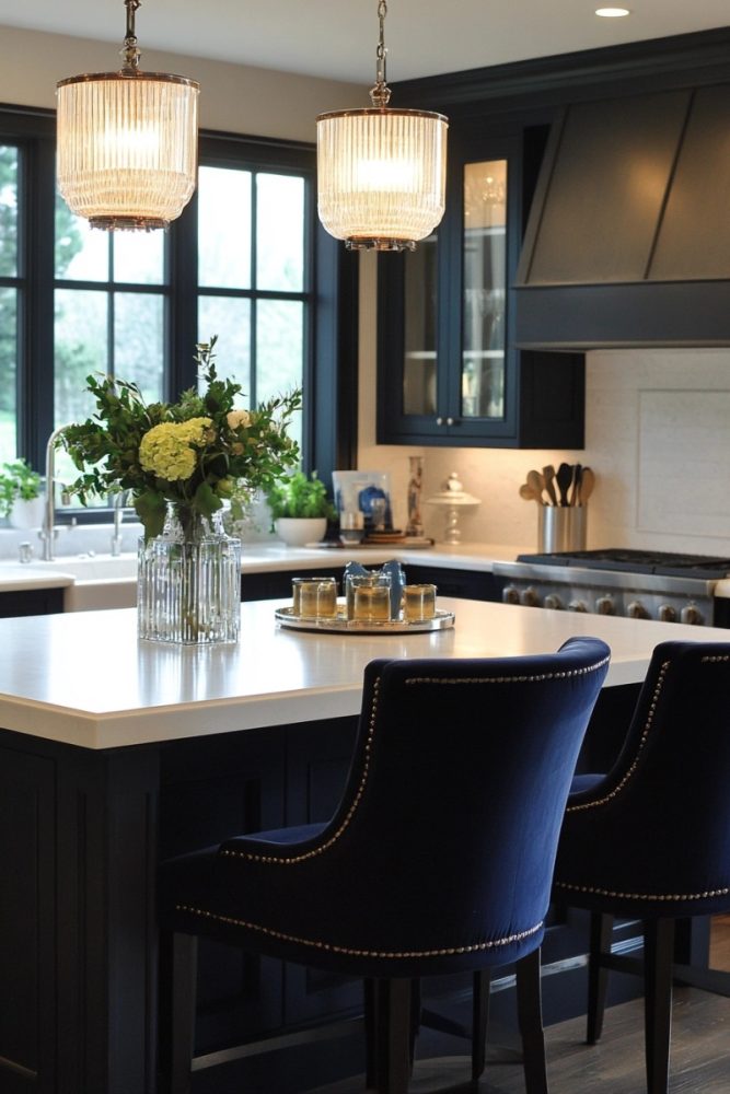 dark kitchen cabinet ideas navy