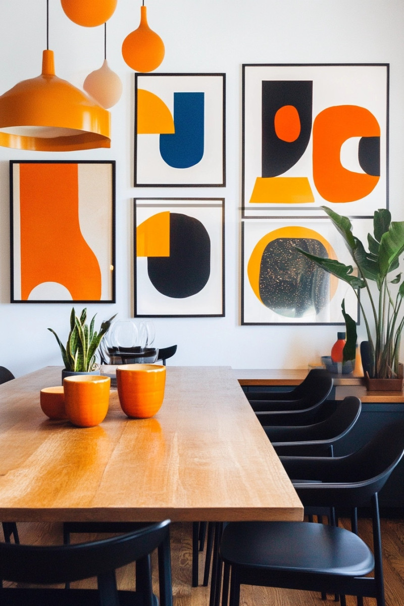dining room gallery wall ideas Abstract & Colorful Vibes
