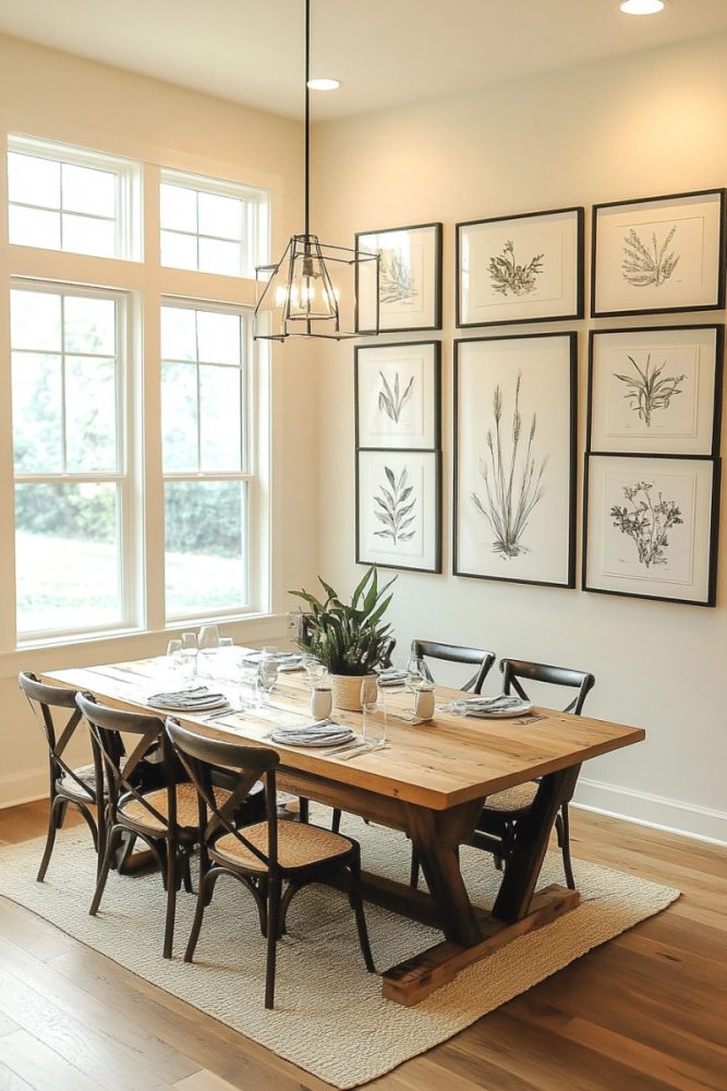 dining room gallery wall ideas Floor to Ceiling Statement