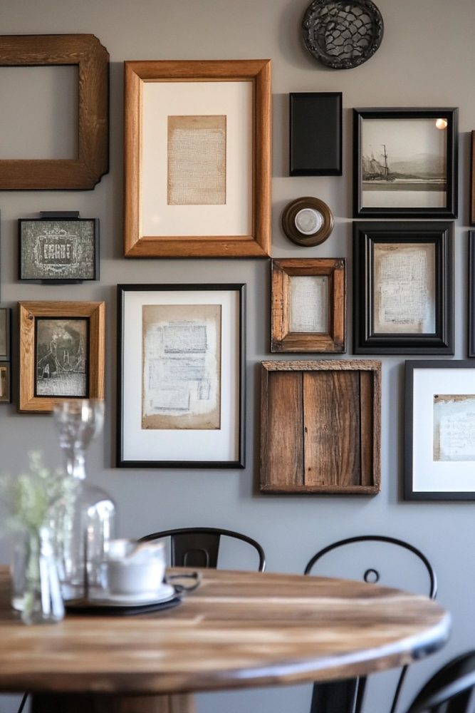 dining room gallery wall ideas Mix of Frames & Shapes