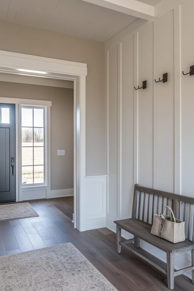 entryway board and batten wall ideas Incorporate Hooks