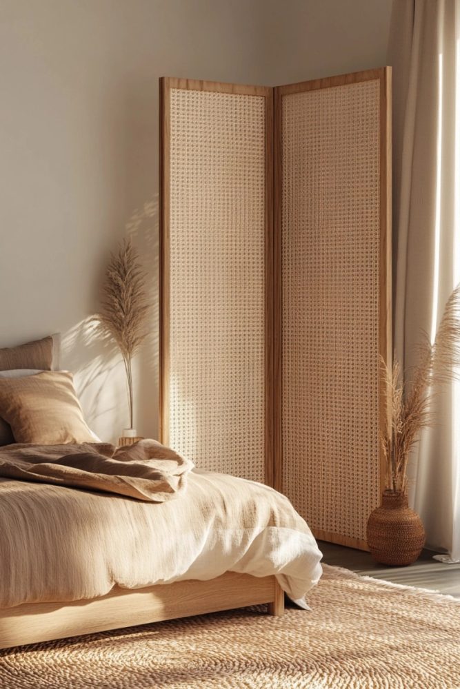 japandi bedroom ideas Indoor Natural Fiber Room Divider