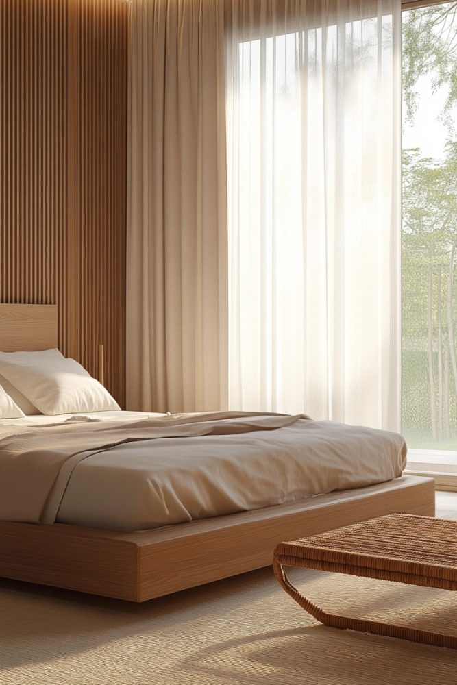 japandi bedroom ideas Natural Fiber Room Divider