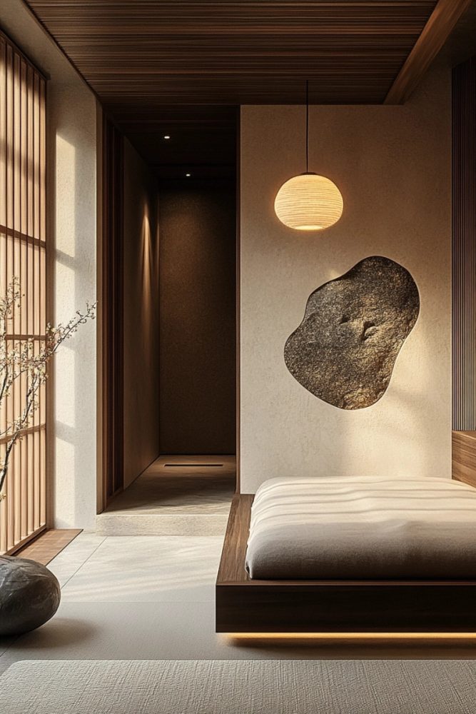 japandi bedroom ideas cushion