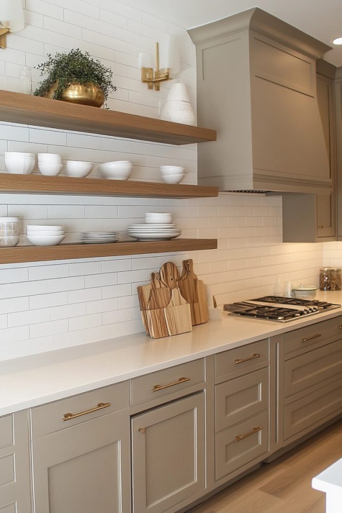 kitchen open shelf ideas mix