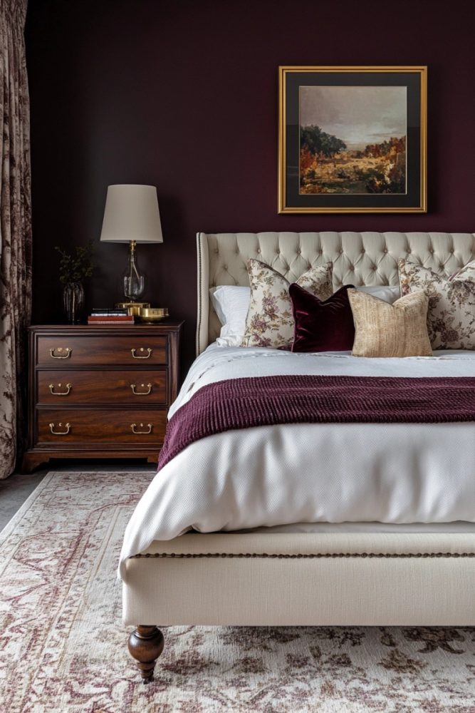 best moody bedroom paint colors Aubergine