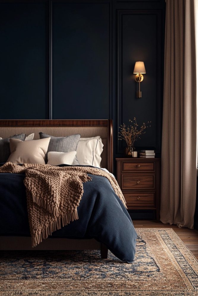 best moody bedroom paint colors Deep Navy