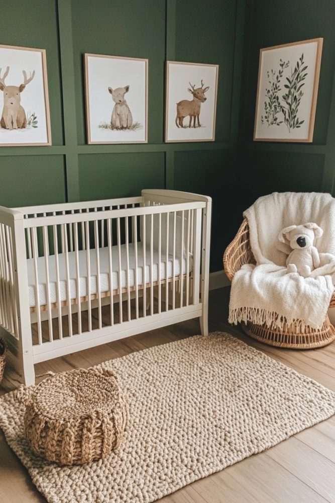 board and batten nursery ideas Woodland Themed Nursery