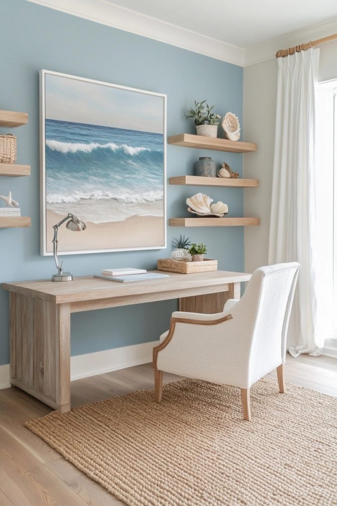 coastal office decor ideas Ocean Inspired Art Piece