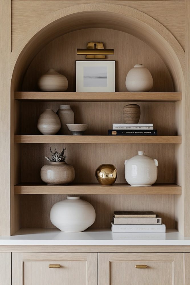 coastal shelf styling wood