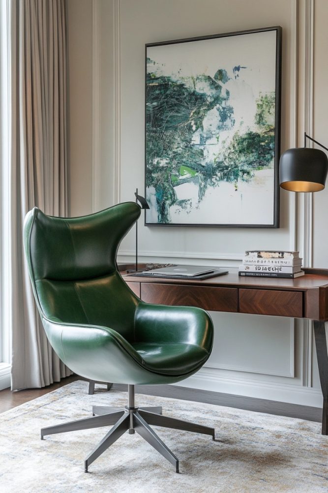 green home office ideas chair