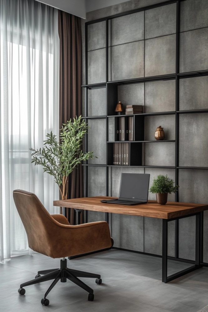 home office accent wall ideas 9