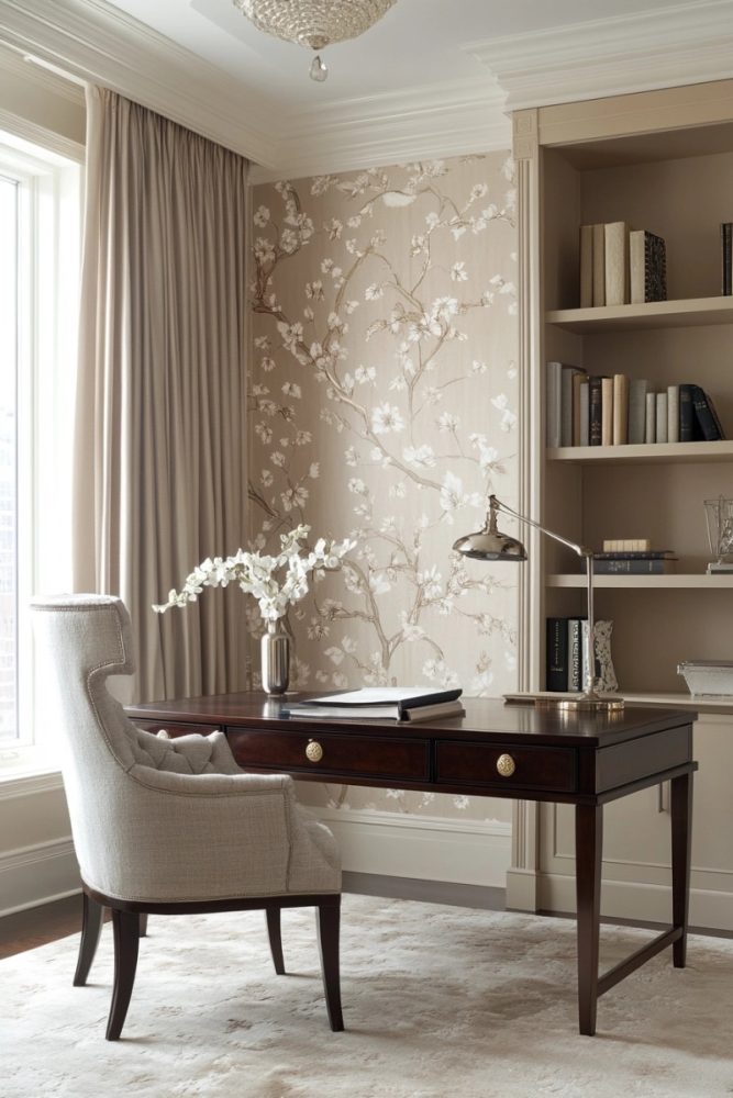 home office accent wall ideas Wallpaper with Personality