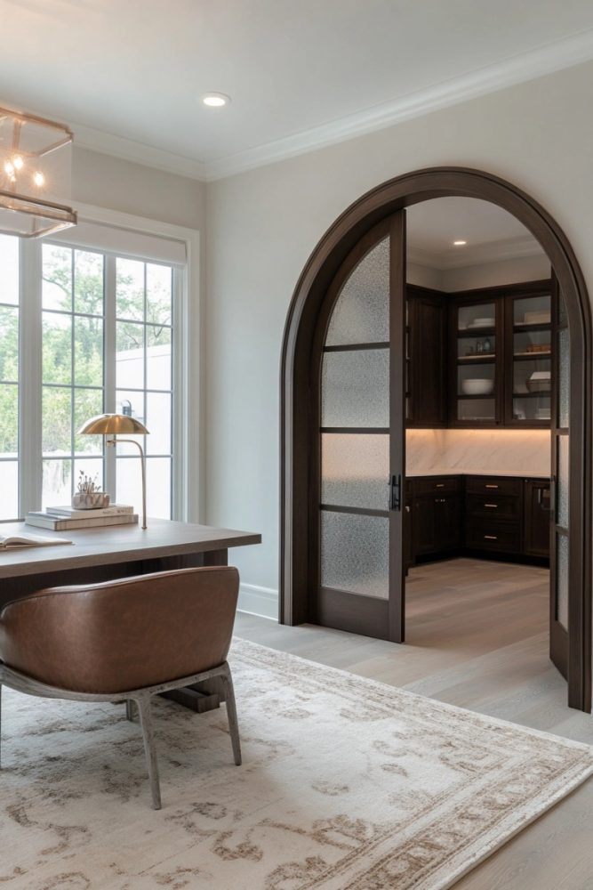 home office door ideas frosted