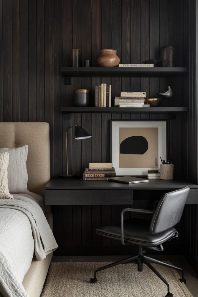 home office in bedroom ideas Dark and Moody Modern Farmhouse Office