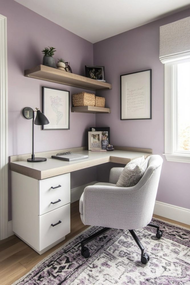 home office in bedroom ideas Maximize a Corner with a Built In Desk