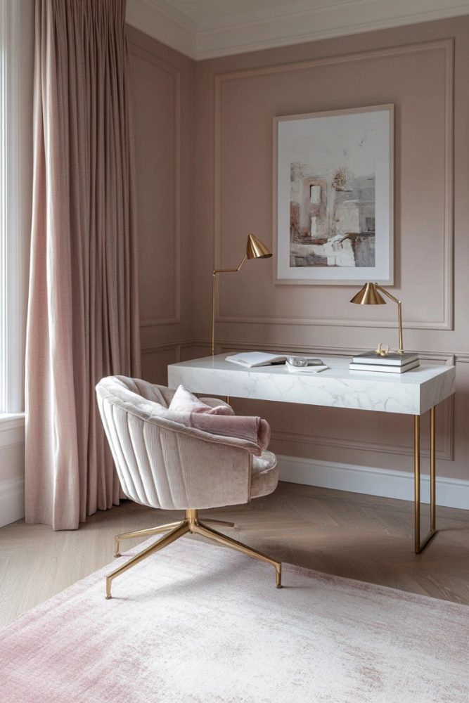 home office wall color ideas Dusty Rose – Soft & Inspiring
