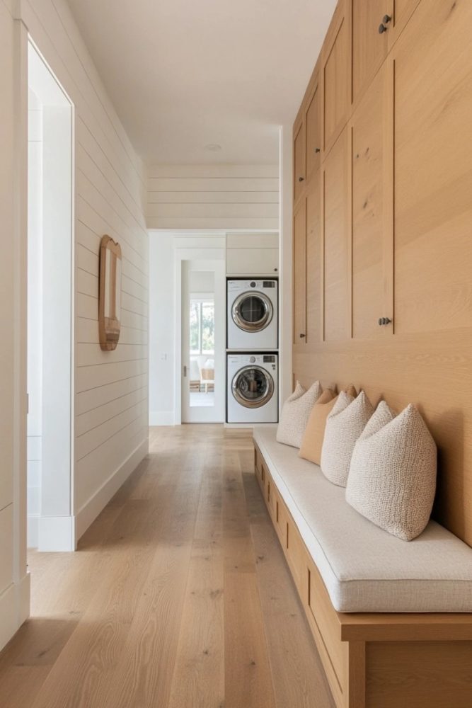 laundry room mudroom ideas stacked