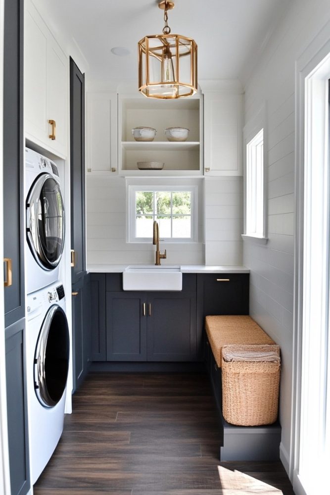laundry room mudroom ideas two toned