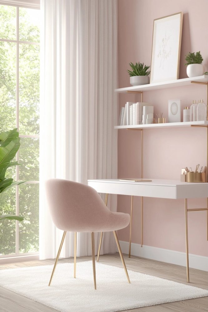 pink home office ideas A Pink Velvet Office Chair for a Luxe Touch