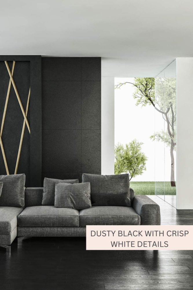How to Use Moody Paint Colors in Small Spaces Dusty Black with Crisp White Details