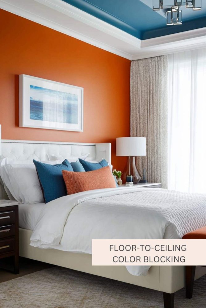 How to Use Moody Paint Colors in Small Spaces Floor to Ceiling Color Blocking