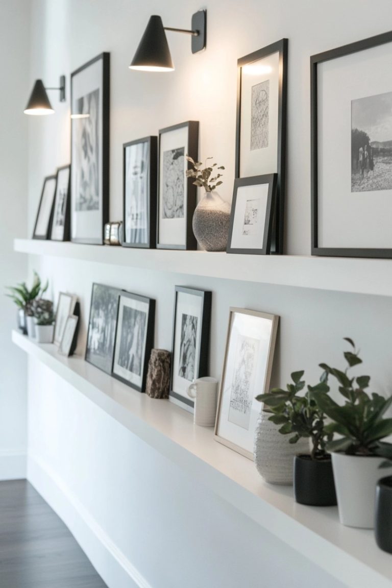 accent living room gallery wall ideas