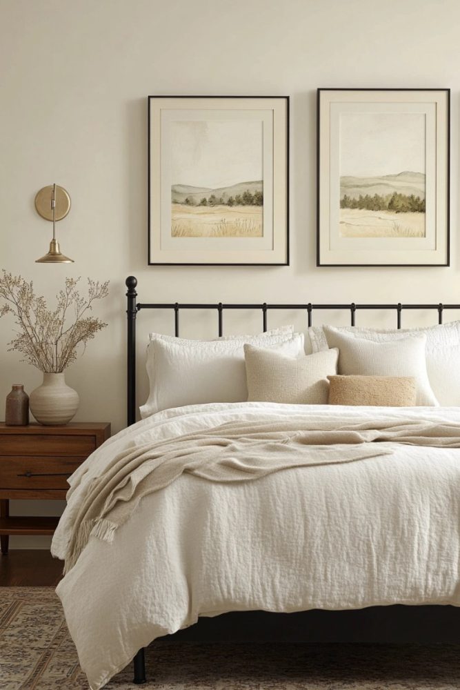 bedroom gallery wall layout ideas 2