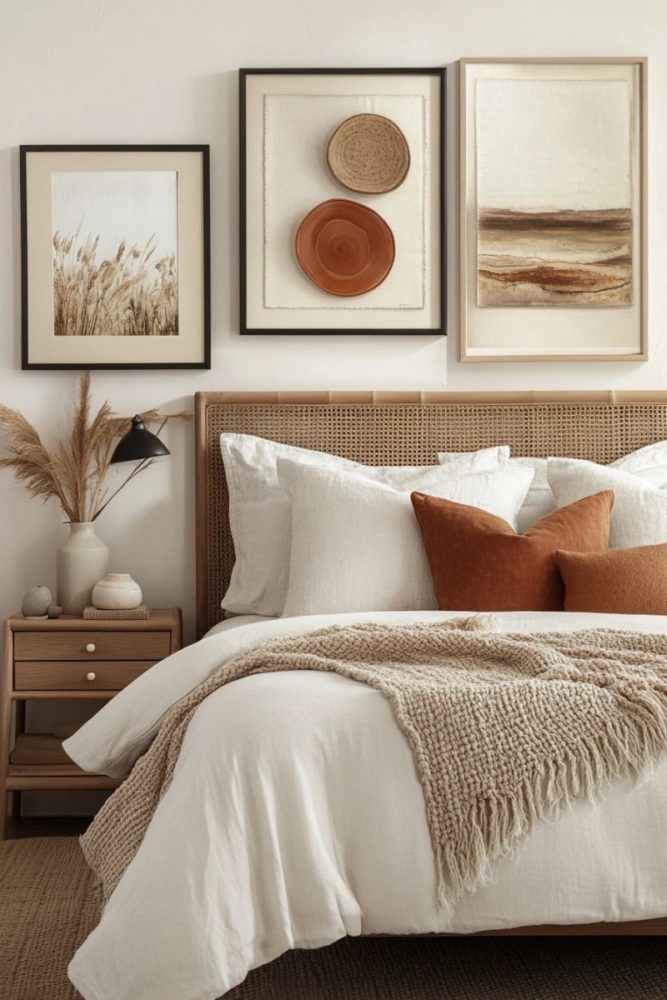 bedroom gallery wall layout ideas 9