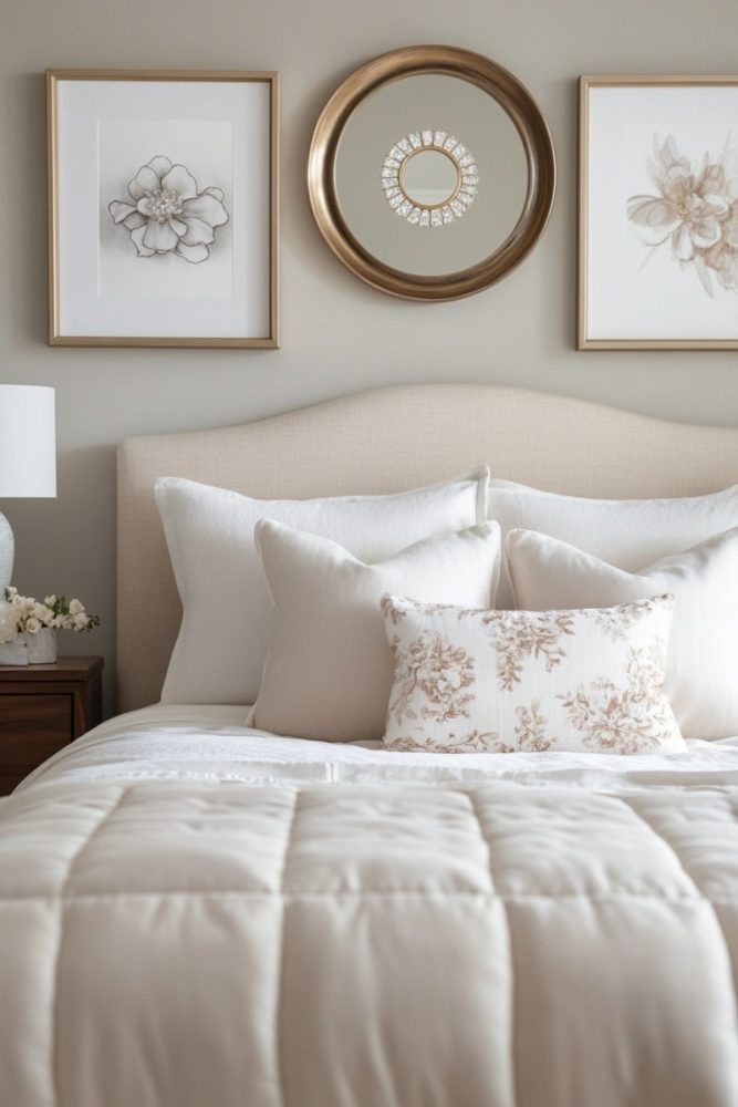 bedroom gallery wall layout ideas Gallery Meets Mirror