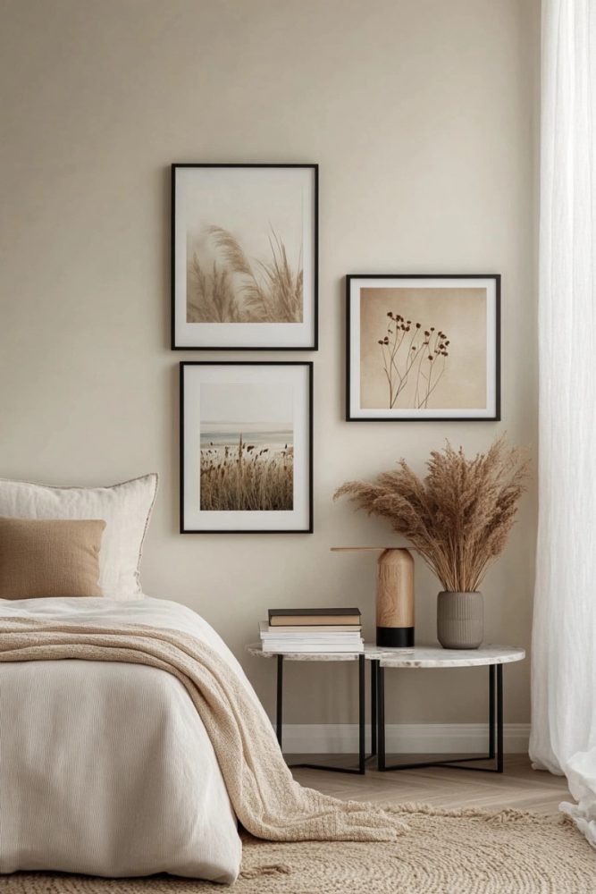 bedroom gallery wall layout ideas Leaning Layered Corner