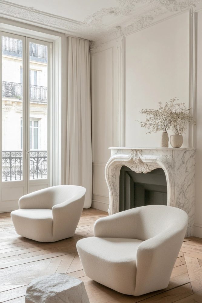 french apartment aesthetic Statement Marble Fireplace (Real or Faux)