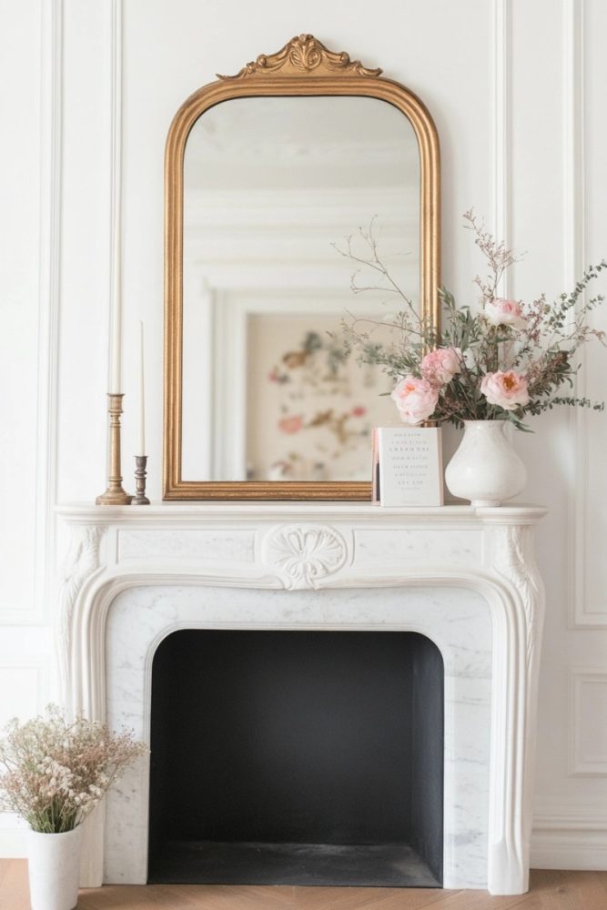 french apartment aesthetic Vintage Gilded Mirror