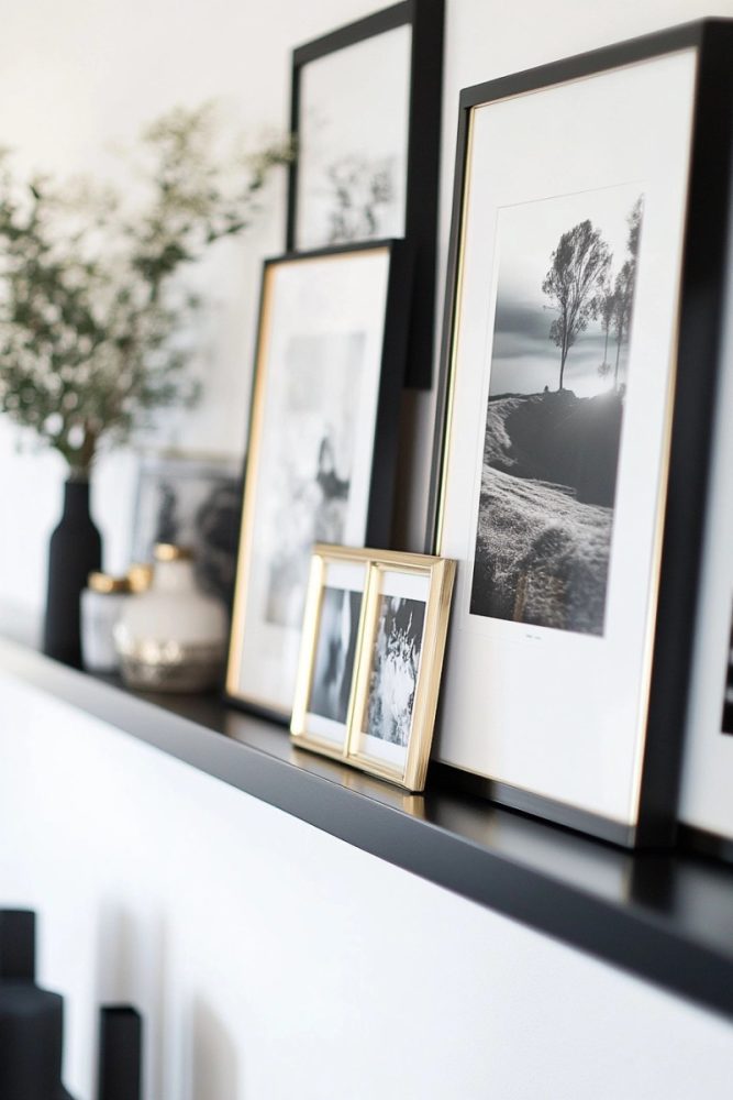 hallway gallery wall ideas shelf