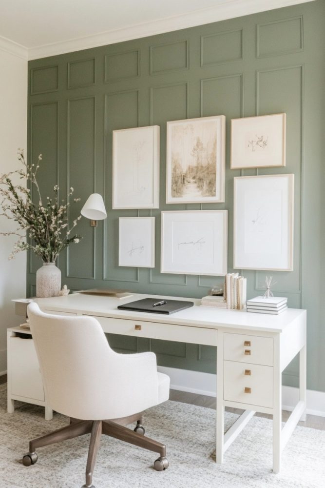 home office gallery wall design Colorblock Backdrop